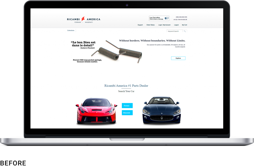 Ricambi-Before UX/UI Redesign Case Study for Auto Parts Store on Magento